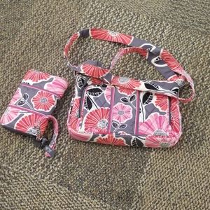 Vera Bradley shoulder bag + zip wallet